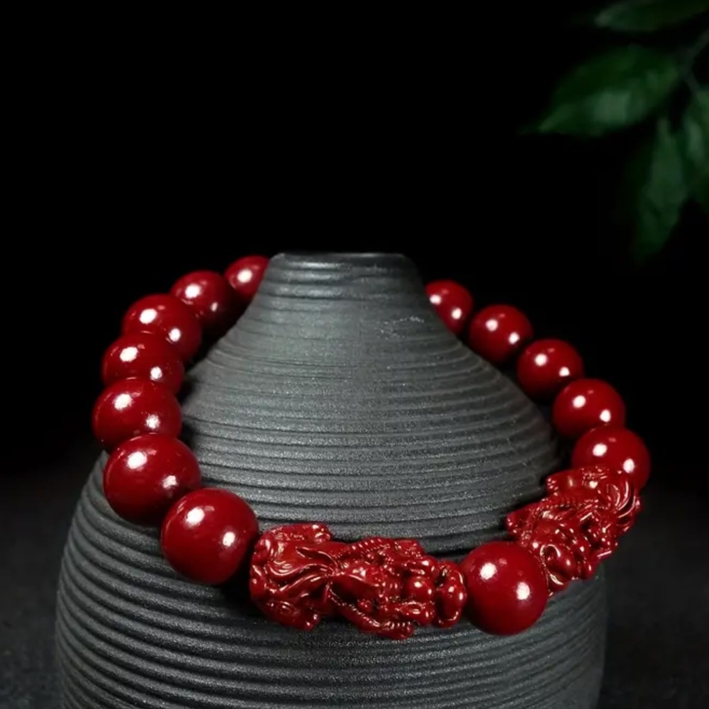 Double Pixiu cinnabar bracelet